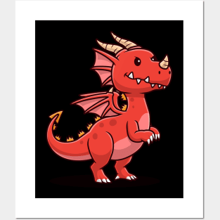 Cute Dragon Cartoon Posters and Art